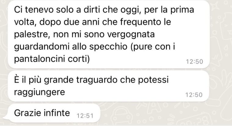 Messaggio di una cliente