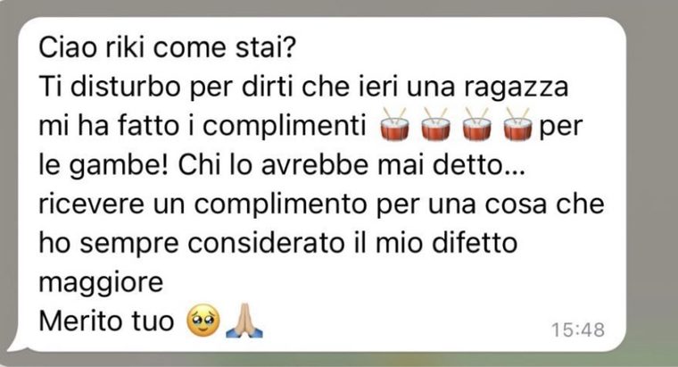 Messaggio di una cliente