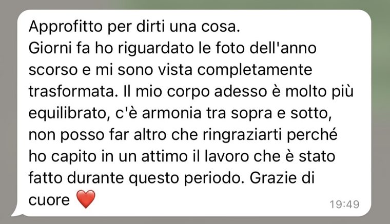 Messaggio di una cliente