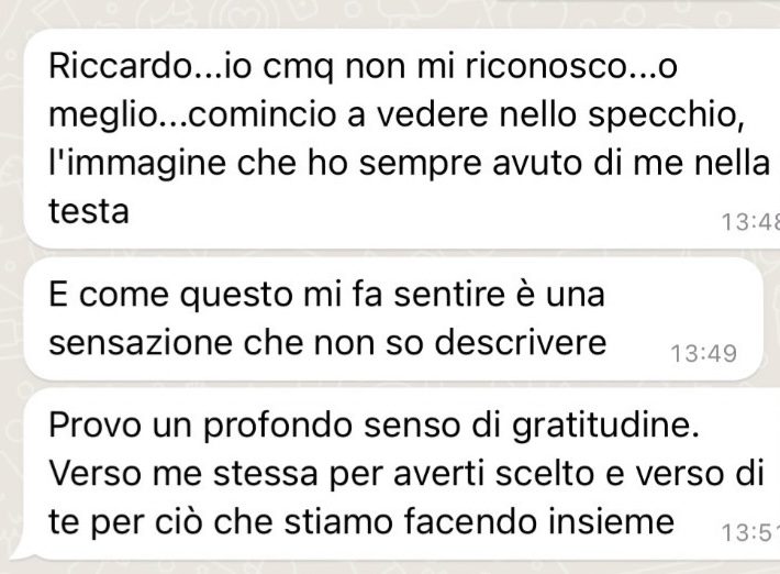 Messaggio di una cliente