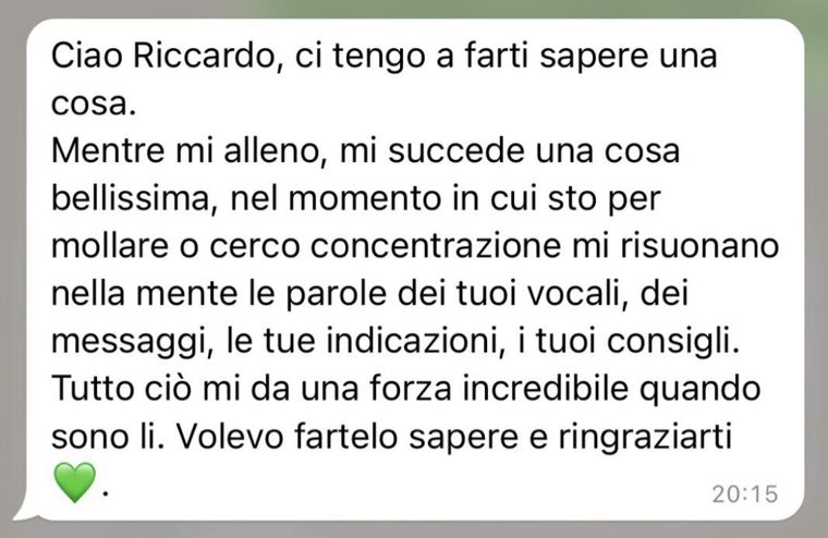 Messaggio di una cliente