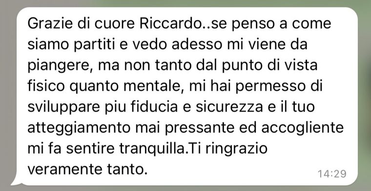Messaggio di una cliente