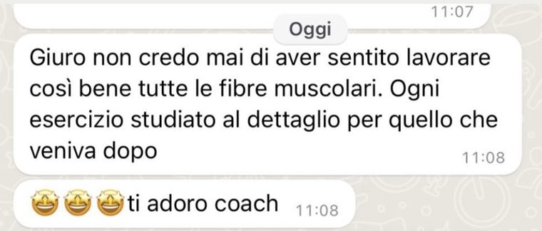 Messaggio di una cliente